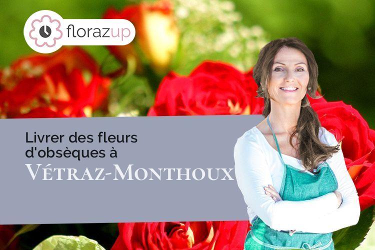 couronnes florales pour des funérailles à Vétraz-Monthoux (Haute-Savoie/74100)