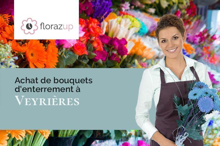 compositions de fleurs pour des funérailles à Veyrières (Cantal/15350)