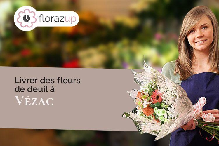 gerbes de fleurs pour un deuil à Vézac (Cantal/15130)