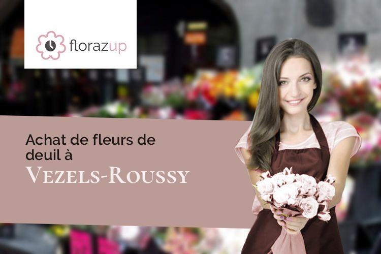compositions florales pour des obsèques à Vezels-Roussy (Cantal/15130)