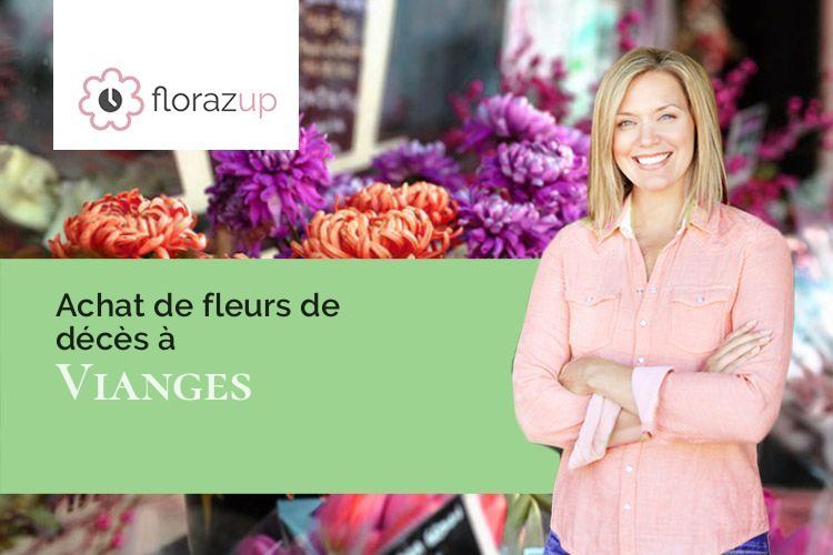 couronnes florales pour un deuil à Vianges (Côte-d'Or/21430)