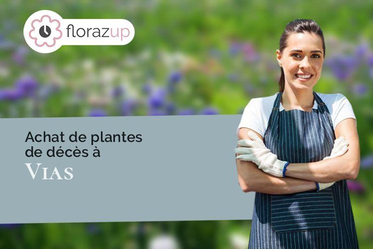 couronnes de fleurs pour un décès à Vias (Hérault/34450)