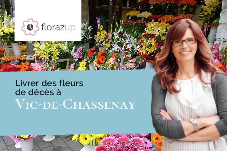 couronnes florales pour un enterrement à Vic-de-Chassenay (Côte-d'Or/21140)