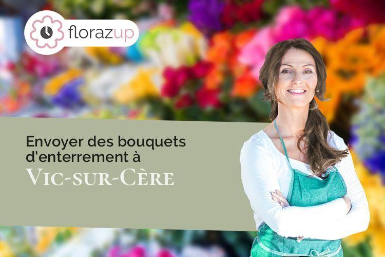 compositions de fleurs pour des funérailles à Vic-sur-Cère (Cantal/15800)