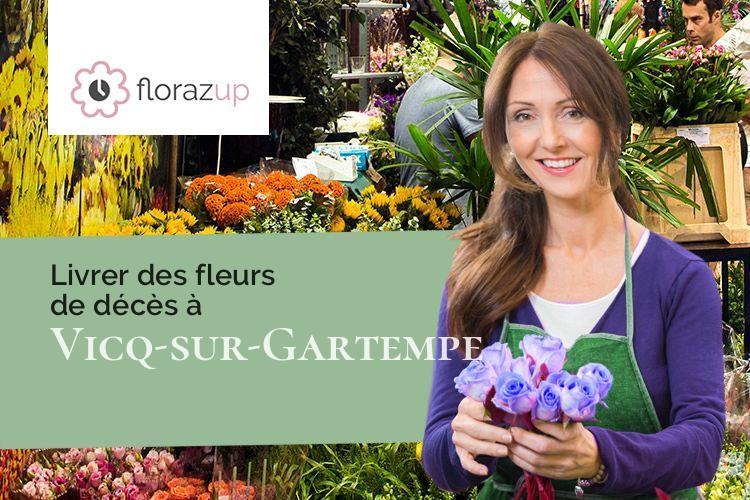 couronnes florales pour des funérailles à Vicq-sur-Gartempe (Vienne/86260)