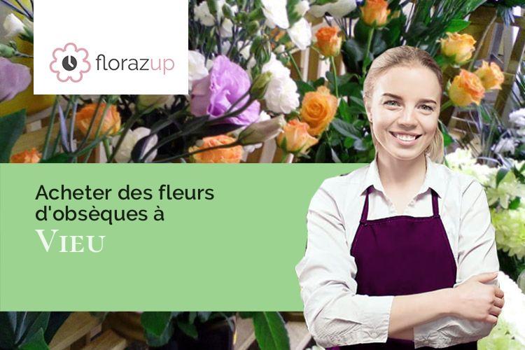 fleurs deuil pour un deuil à Vieu (Ain/01260)