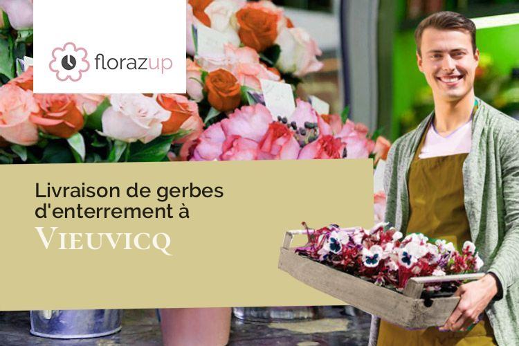couronnes de fleurs pour des obsèques à Vieuvicq (Eure-et-Loir/28120)