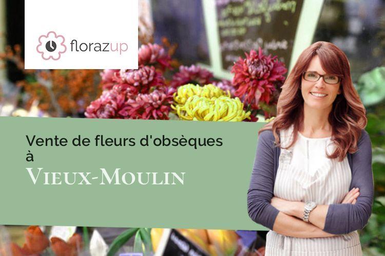 compositions de fleurs pour des funérailles à Vieux-Moulin (Oise/60350)