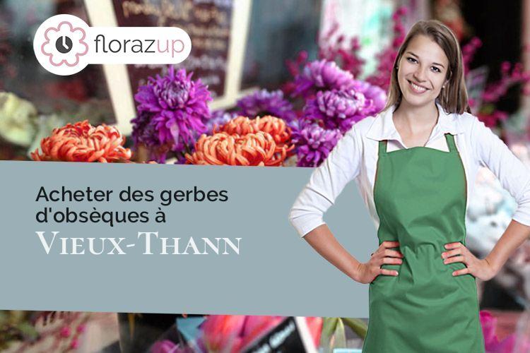 couronnes florales pour des obsèques à Vieux-Thann (Haut-Rhin/68800)