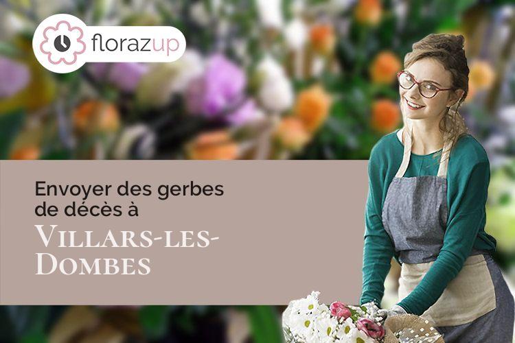 couronnes florales pour un deuil à Villars-les-Dombes (Ain/01330)