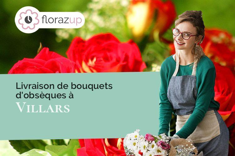 couronnes de fleurs pour un deuil à Villars (Loire/42390)