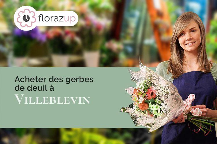 fleurs deuil pour des funérailles à Villeblevin (Yonne/89720)
