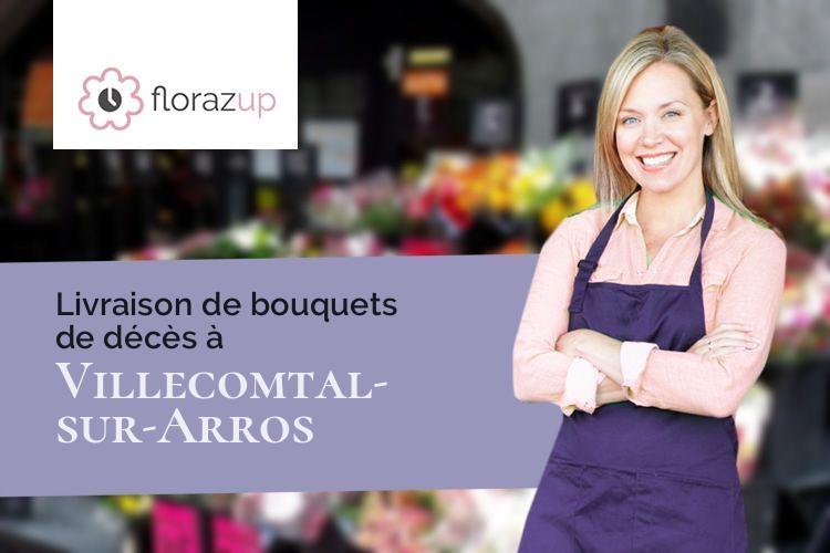 couronnes de fleurs pour des funérailles à Villecomtal-sur-Arros (Gers/32730)