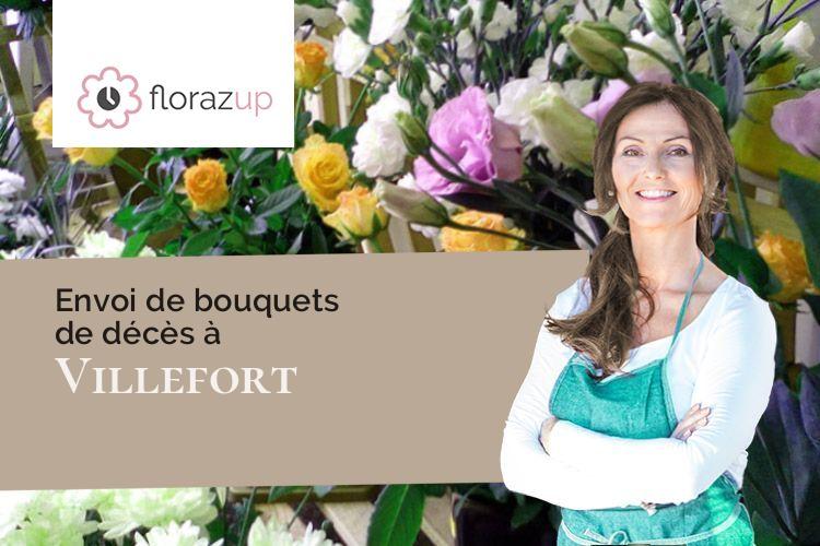 coeurs de fleurs pour des funérailles à Villefort (Aude/11230)