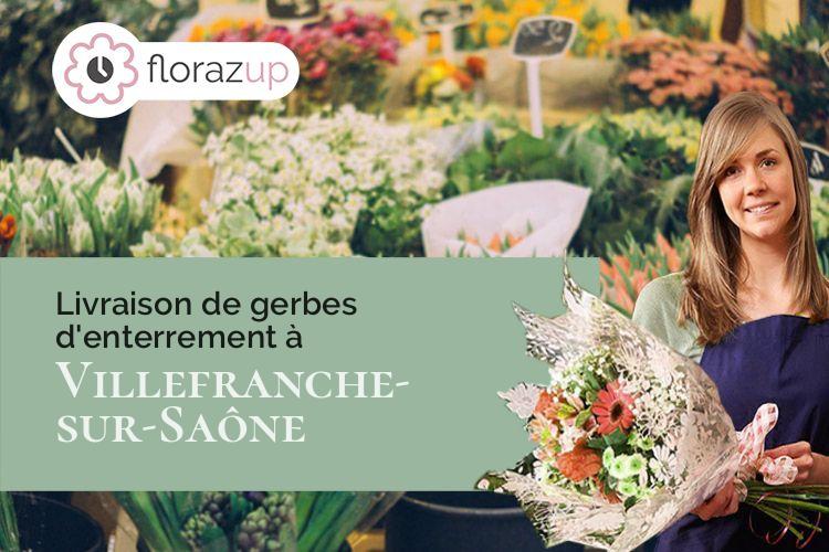 croix de fleurs pour un décès à Villefranche-sur-Saône (Rhône/69400)