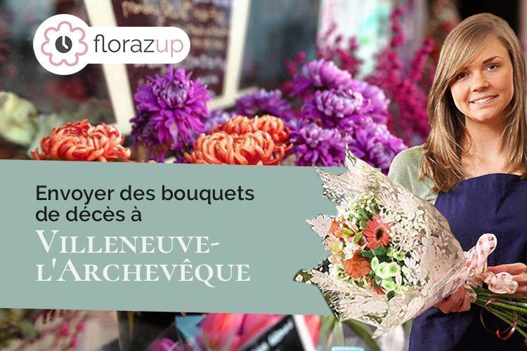 coeur de fleurs pour une crémation à Villeneuve-l'Archevêque (Yonne/89190)