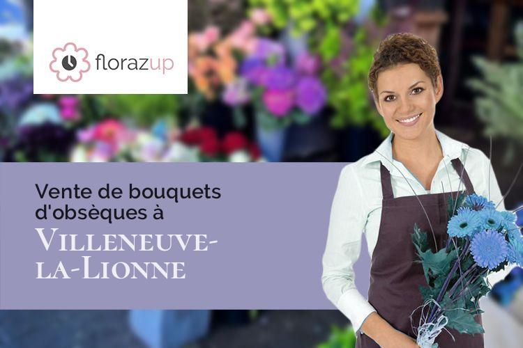 couronnes de fleurs pour un enterrement à Villeneuve-la-Lionne (Marne/51310)
