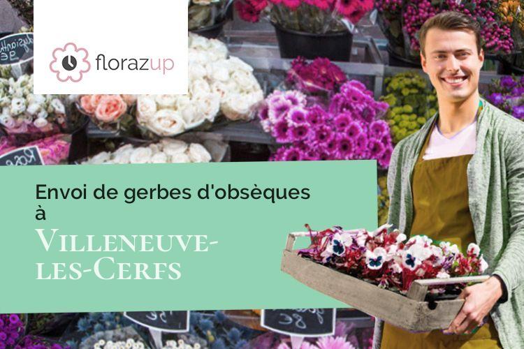 compositions de fleurs pour un décès à Villeneuve-les-Cerfs (Puy-de-Dôme/63310)