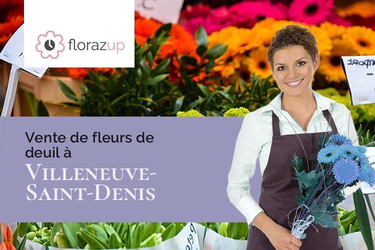 couronnes de fleurs pour un enterrement à Villeneuve-Saint-Denis (Seine-et-Marne/77174)