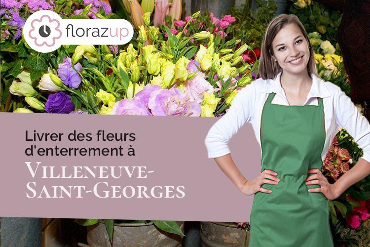 coeur de fleurs pour un deuil à Villeneuve-Saint-Georges (Val-de-Marne/94190)