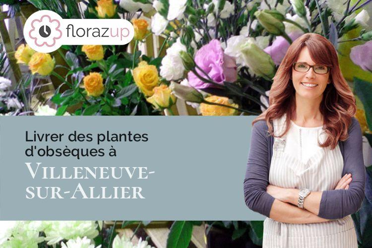 couronnes de fleurs pour un enterrement à Villeneuve-sur-Allier (Allier/03460)