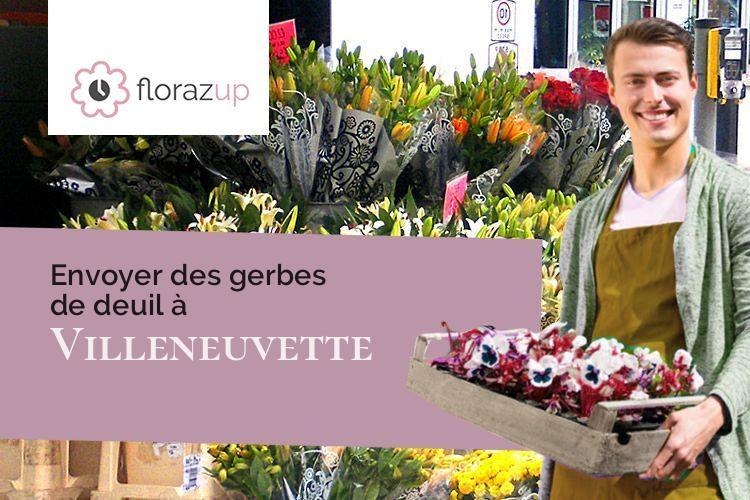 compositions florales pour un enterrement à Villeneuvette (Hérault/34800)
