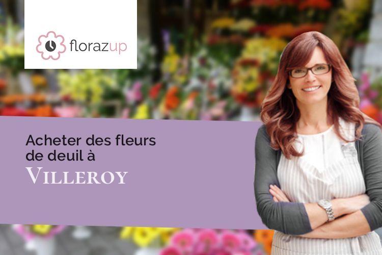 fleurs deuil pour un décès à Villeroy (Seine-et-Marne/77410)