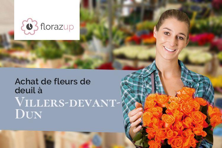 couronnes florales pour un enterrement à Villers-devant-Dun (Meuse/55110)