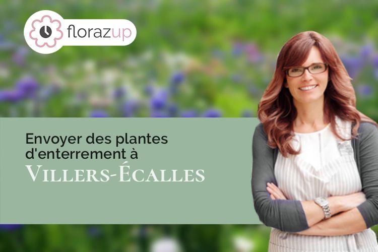 couronnes de fleurs pour un enterrement à Villers-Écalles (Seine-Maritime/76360)