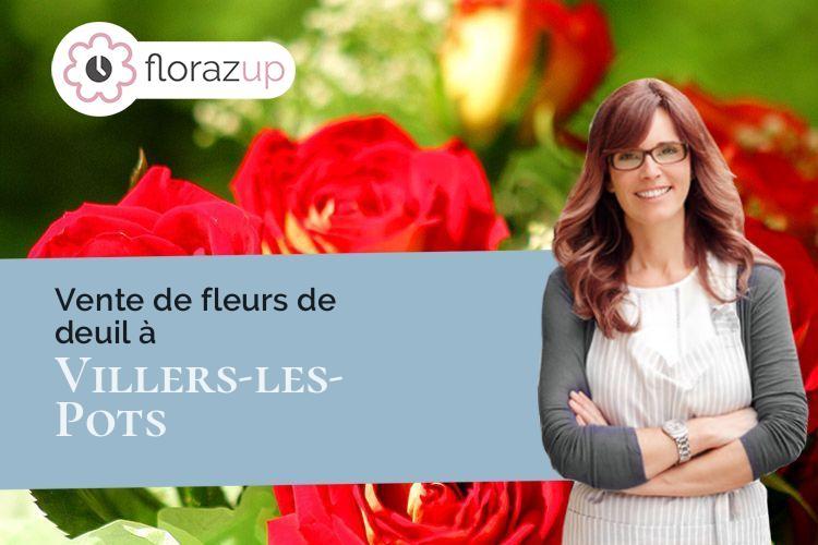 couronnes de fleurs pour un deuil à Villers-les-Pots (Côte-d'Or/21130)