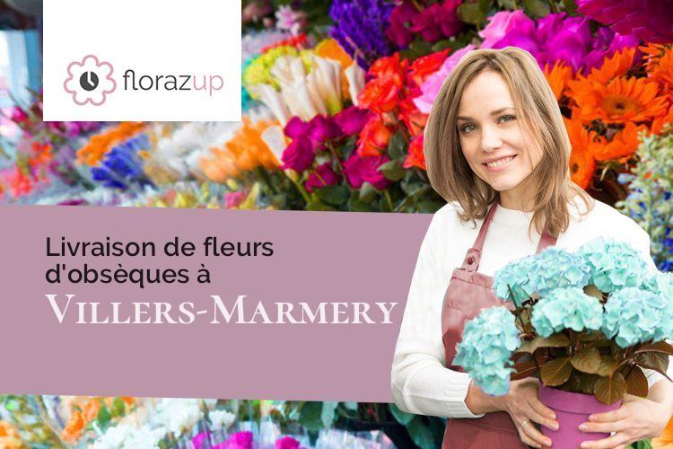 couronnes florales pour un enterrement à Villers-Marmery (Marne/51380)