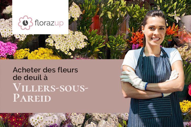 couronnes de fleurs pour des funérailles à Villers-sous-Pareid (Meuse/55160)