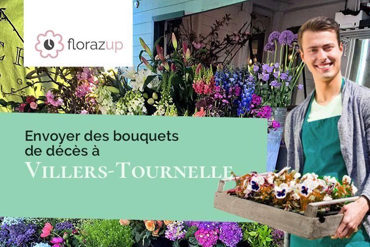 couronnes florales pour un deuil à Villers-Tournelle (Somme/80500)