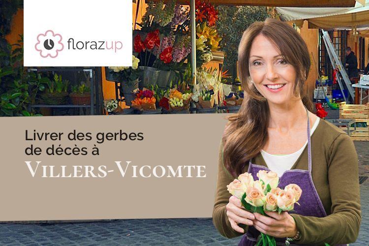 créations de fleurs pour des funérailles à Villers-Vicomte (Oise/60120)