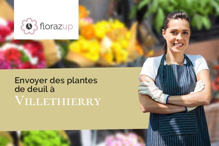 compositions florales pour des funérailles à Villethierry (Yonne/89140)