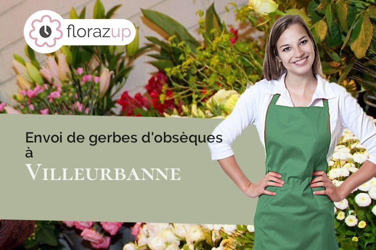 coeur de fleurs pour un décès à Villeurbanne (Rhône/69100)