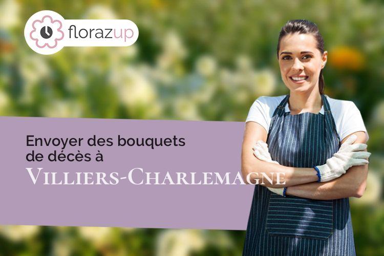 coupes de fleurs pour des funérailles à Villiers-Charlemagne (Mayenne/53170)
