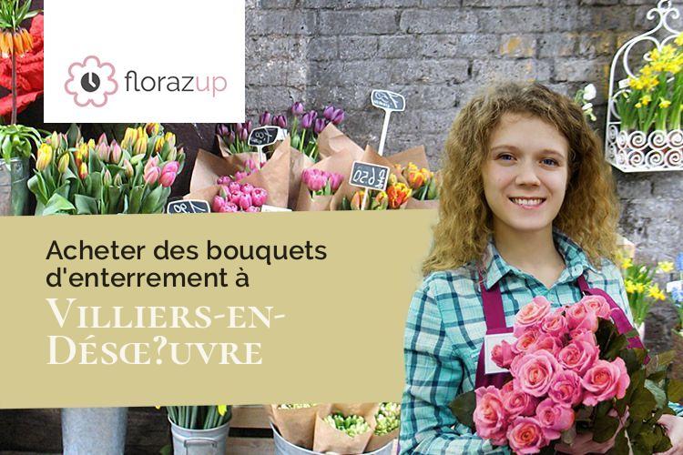 couronnes florales pour un deuil à Villiers-en-Désœ?uvre (Eure/27640)