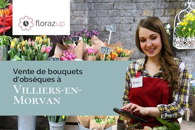 coeurs de fleurs pour un enterrement à Villiers-en-Morvan (Côte-d'Or/21430)