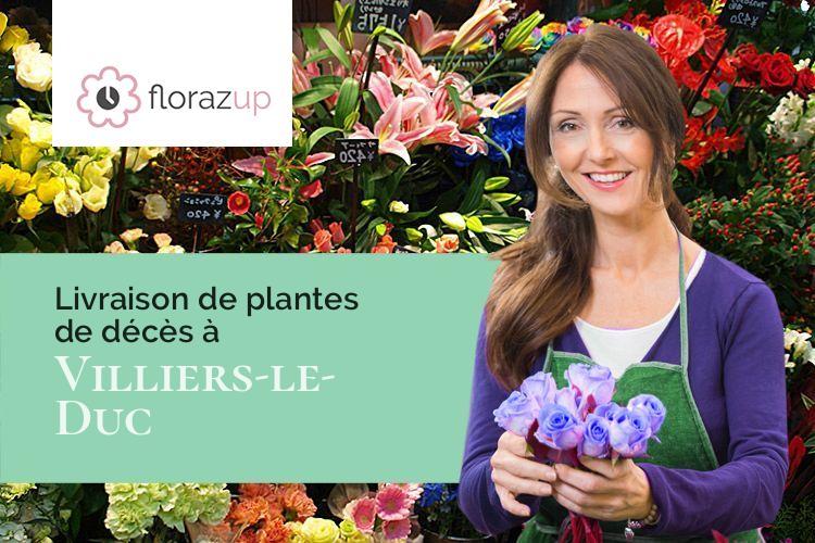 fleurs deuil pour des funérailles à Villiers-le-Duc (Côte-d'Or/21400)