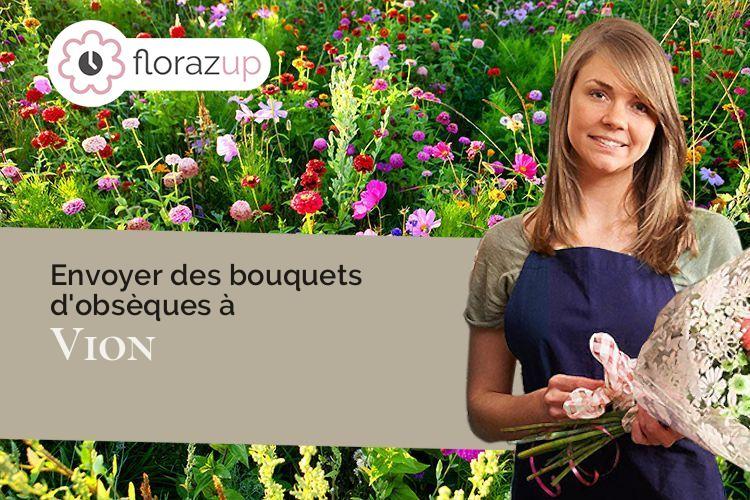 couronnes de fleurs pour des funérailles à Vion (Sarthe/72300)