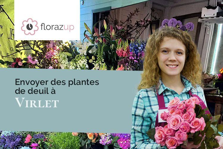 fleurs deuil pour un enterrement à Virlet (Puy-de-Dôme/63330)