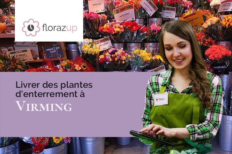 coeurs de fleurs pour un enterrement à Virming (Moselle/57340)