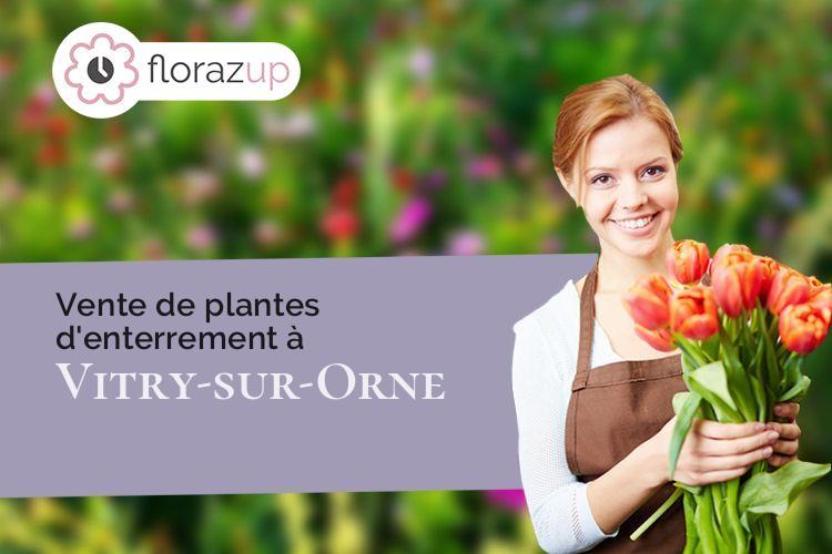 couronnes de fleurs pour des funérailles à Vitry-sur-Orne (Moselle/57120)