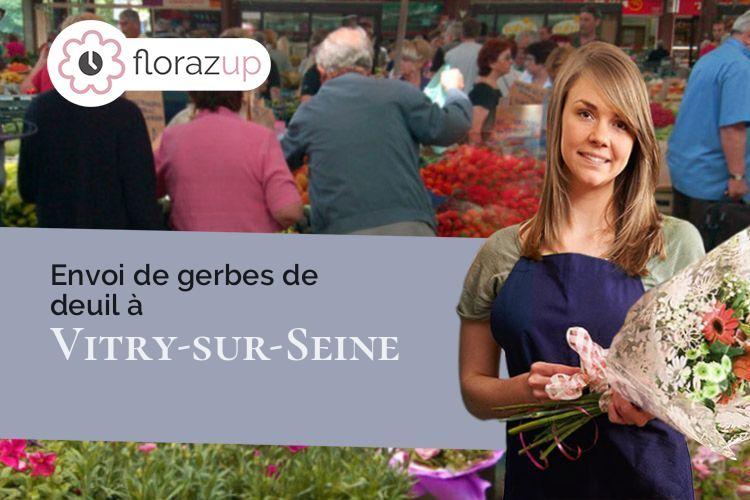 couronnes florales pour des funérailles à Vitry-sur-Seine (Val-de-Marne/94400)