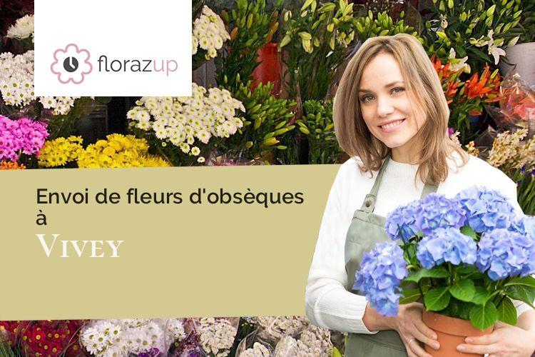 gerbes de fleurs pour des funérailles à Vivey (Haute-Marne/52160)