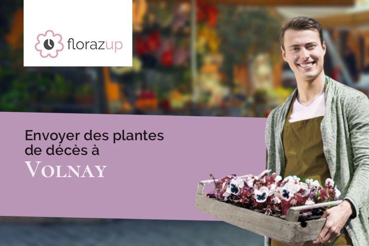 couronnes de fleurs pour un deuil à Volnay (Côte-d'Or/21190)