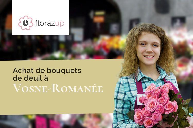 croix de fleurs pour un décès à Vosne-Romanée (Côte-d'Or/21700)
