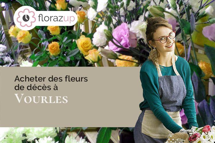 créations florales pour des funérailles à Vourles (Rhône/69390)