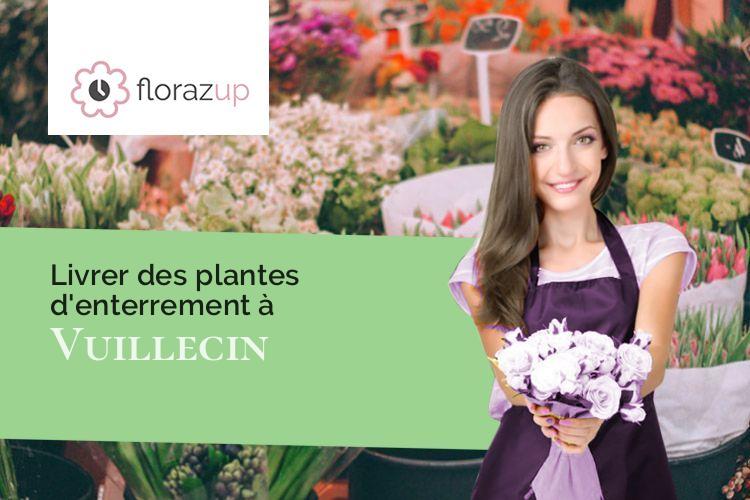 couronnes de fleurs pour un enterrement à Vuillecin (Doubs/25300)